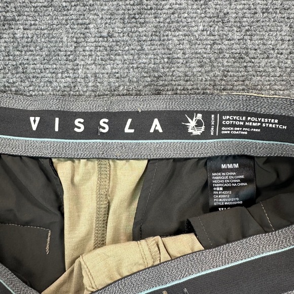 Vissla Hemp No See Ums Eco 18" Elastic Walkshort Mens M Khaki Tan Stretch Hiking - Picture 8 of 13